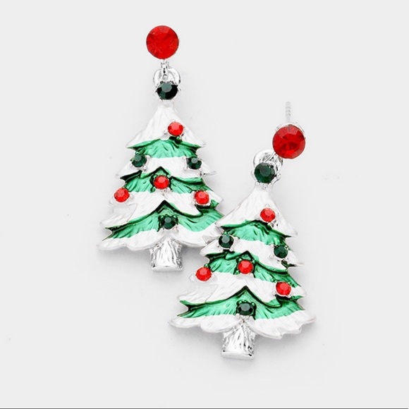 Christmas Trees Dangling Earrings - Picture 4 of 6